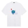 SS21 Retro-T-Shirt mit Leinwandbindung, weite Passform, kurze Ärmel, Unisex, weiß 657059TKV949000