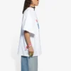 SS21 Retro-T-Shirt mit Leinwandbindung, weite Passform, kurze Ärmel, Unisex, weiß 657059TKV949000