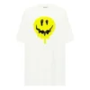SS21 T-Shirt mit Smiley-Aufdruck, locker geschnitten, kurzärmelig, weiß 641655TKVA18639