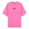 SS21 T-Shirt mit Stickerei und Rundhalsausschnitt, rosa, 641532TJVA95764