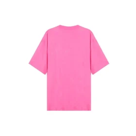 SS21 T-Shirt mit Stickerei und Rundhalsausschnitt, rosa, 641532TJVA95764
