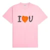 SS21 Unisex-T-Shirt mit Alphabet-Muster, kurzärmelig, rosa 612965TJVL51401