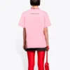 SS21 Unisex-T-Shirt mit Alphabet-Muster, kurzärmelig, rosa 612965TJVL51401