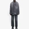 SS21 Zerrissenes Denim-Hemd für Herren, Schwarz 657610TBP191090