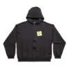 Sticky Note Zip-Up-Hoodie, mittlere Passform „Black Faded“ 744457TOVD31055