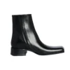 Stiefel mit eckiger Spitze „Schwarzes Leder“ 678108WBC301000