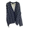 Strickjacke mit Allover-Logo „Blue White“ 736248T32338502