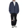 Strickjacke mit Allover-Logo „Blue White“ 736248T32338502