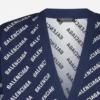 Strickjacke mit Allover-Logo „Blue White“ 736248T32338502
