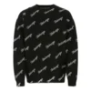 Strickpullover mit durchgehendem Schriftzug-Logo „Schwarz“ 646493T41121070