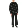 Strickpullover mit durchgehendem Schriftzug-Logo „Schwarz“ 646493T41121070