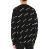 Strickpullover mit durchgehendem Schriftzug-Logo „Schwarz“ 646493T41121070