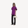 Strukturiertes Damen-T-Shirt in Violett Strukturiertes Damen-T-Shirt in Violett