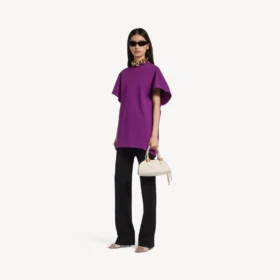 Strukturiertes Damen-T-Shirt in Violett