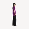 Strukturiertes Damen-T-Shirt in Violett Strukturiertes Damen-T-Shirt in Violett