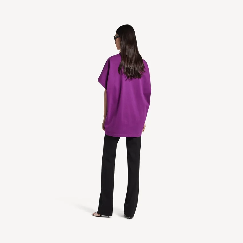 Strukturiertes Damen-T-Shirt in Violett Strukturiertes Damen-T-Shirt in Violett