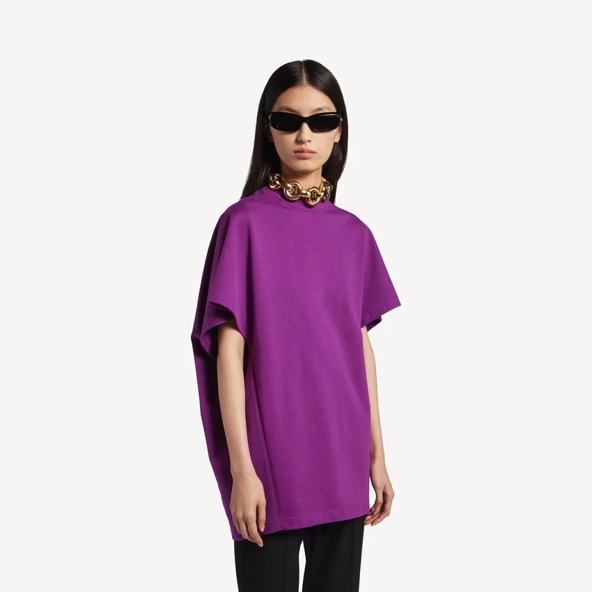 Strukturiertes Damen-T-Shirt in Violett Strukturiertes Damen-T-Shirt in Violett
