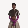 Super-Cropped-Top für Damen in Braun