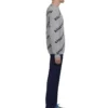 Sweatshirt aus Wollmischung mit durchgehendem Logo und Rundhalsausschnitt „Grey Black“ 555481T14711262