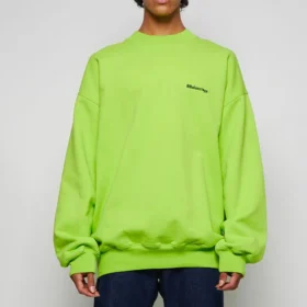 Sweatshirt mit Kontrastlogo „Lime“ 671125TKVB57072