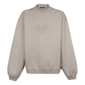 Sweatshirt mit Rundhalsausschnitt und gesticktem Logo „Beige“ 656999-TKV74-2966