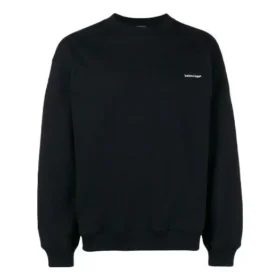 Sweatshirt mit Rundhalsausschnitt und kleinem Kontrast-Logo-Aufdruck „Black White“ 556147TYK271000
