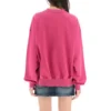 Sweatshirt mit Rundhalsausschnitt und Schriftzug-Logo „Dark Fuchsia“ 697869TMVB50507