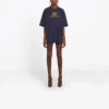 T-Shirt mit Alphabet-Aufdruck, kurzärmelig, marineblau 492258TAV044128