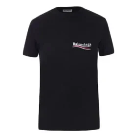 T-Shirt mit Alphabet-Logo-Aufdruck, kurzärmelig, schwarz 612964TIV521070