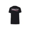 T-Shirt mit Alphabet-Logo-Aufdruck, kurzärmelig, schwarz 612964TIV521070