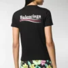 T-Shirt mit Alphabet-Logo-Aufdruck, kurzärmelig, schwarz 612964TIV521070