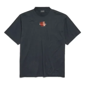 T-Shirt mit Balenciaga-Aufdruck auf der Rückseite „Schwarz“ 764235TSVG28737
