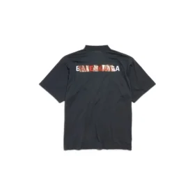 T-Shirt mit Balenciaga-Aufdruck auf der Rückseite „Schwarz“ 764235TSVG28737