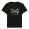 T-Shirt mit Bandporträt-Aufdruck, Logo, Retro-Stil, locker sitzend, kurzärmelig, Unisex, schwarz 612966TIVA11000