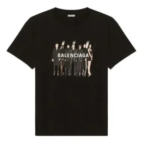 T-Shirt mit Bandporträt-Aufdruck, Logo, Retro-Stil, locker sitzend, kurzärmelig, Unisex, schwarz 612966TIVA11000