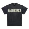T-Shirt mit doppeltem Vorderverschluss „Washed Black“ 791615TQVQ61021