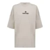 T-Shirt mit gesticktem Alphabet-Logo, kurzärmelig, grau-weiß 641532TJVA99054