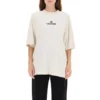 T-Shirt mit gesticktem Alphabet-Logo, kurzärmelig, grau-weiß 641532TJVA99054