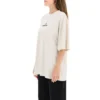 T-Shirt mit gesticktem Alphabet-Logo, kurzärmelig, grau-weiß 641532TJVA99054