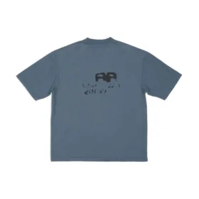 T-Shirt mit handgezeichnetem BB Icon, mittlere Passform „Blue Black“ 612966TNVN44183