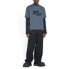 T-Shirt mit handgezeichnetem BB Icon, mittlere Passform „Blue Black“ 612966TNVN44183