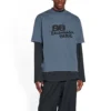 T-Shirt mit handgezeichnetem BB Icon, mittlere Passform „Blue Black“ 612966TNVN44183