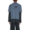 T-Shirt mit handgezeichnetem BB Icon, mittlere Passform „Blue Black“ 612966TNVN44183