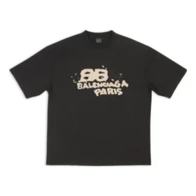 T-Shirt mit handgezeichnetem BB Icon, mittlere Passform „Schwarz“ 612966TNVN41059
