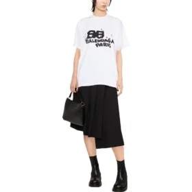 T-Shirt mit handgezeichnetem BB Icon, mittlere Passform „Weiß“ 612965TNVN49040