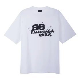 T-Shirt mit handgezeichnetem BB Icon, mittlere Passform „Weiß Schwarz“ 612966TNVN49040