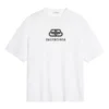 T-Shirt mit Logo-Aufdruck auf der Brust, Alphabet-Motiv, kurzärmelig, weiß 570813TEV489044