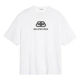 T-Shirt mit Logo-Aufdruck auf der Brust, Alphabet-Motiv, kurzärmelig, weiß 570813TEV489044
