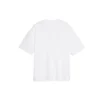 T-Shirt mit Logo-Aufdruck auf der Brust, Alphabet-Motiv, kurzärmelig, weiß 570813TEV489044