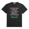 T-Shirt mit Logo-Aufdruck, Kurzarm „Schwarz“ 612965TJVI32771